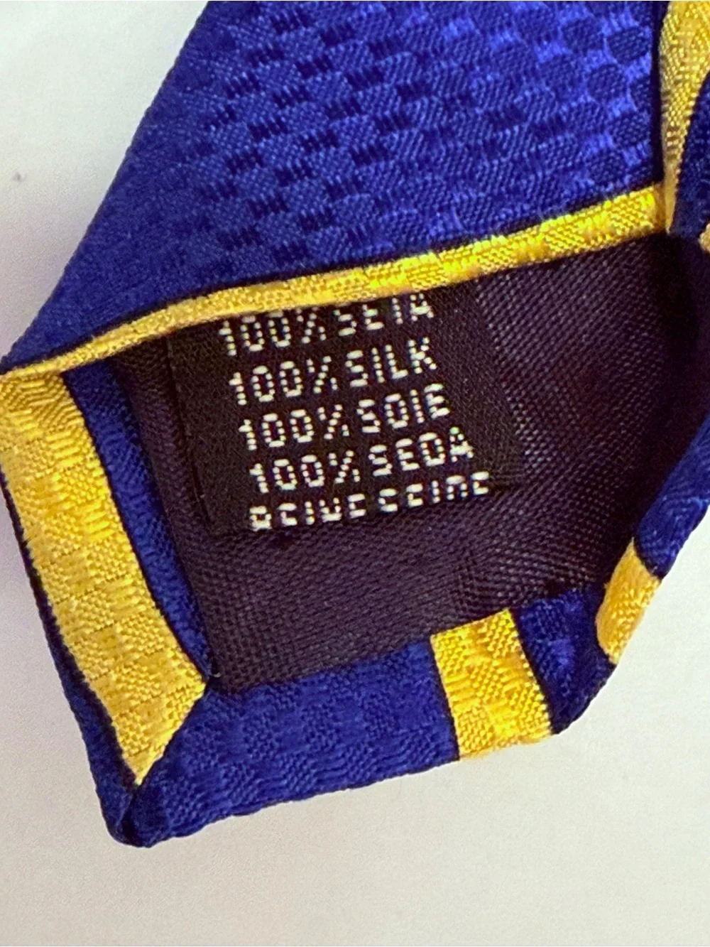 Balenciaga Silk Tie Blue Yellow Lion
